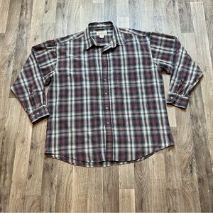Natural Issue Wrinkle Free Men’s Plaid Button Down Shirt Size XL